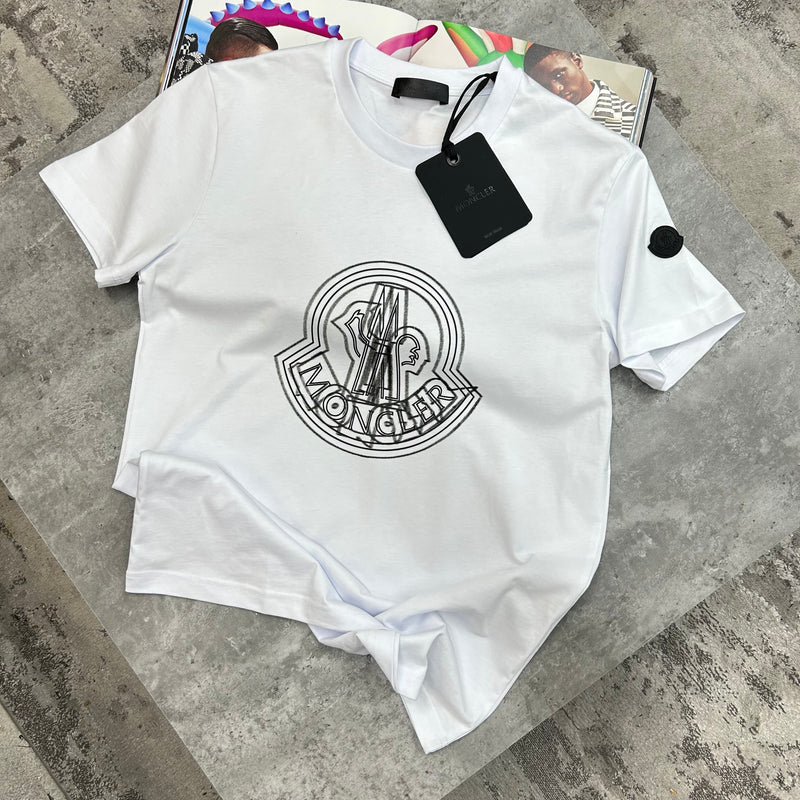 Mens white moncler t shirt hotsell