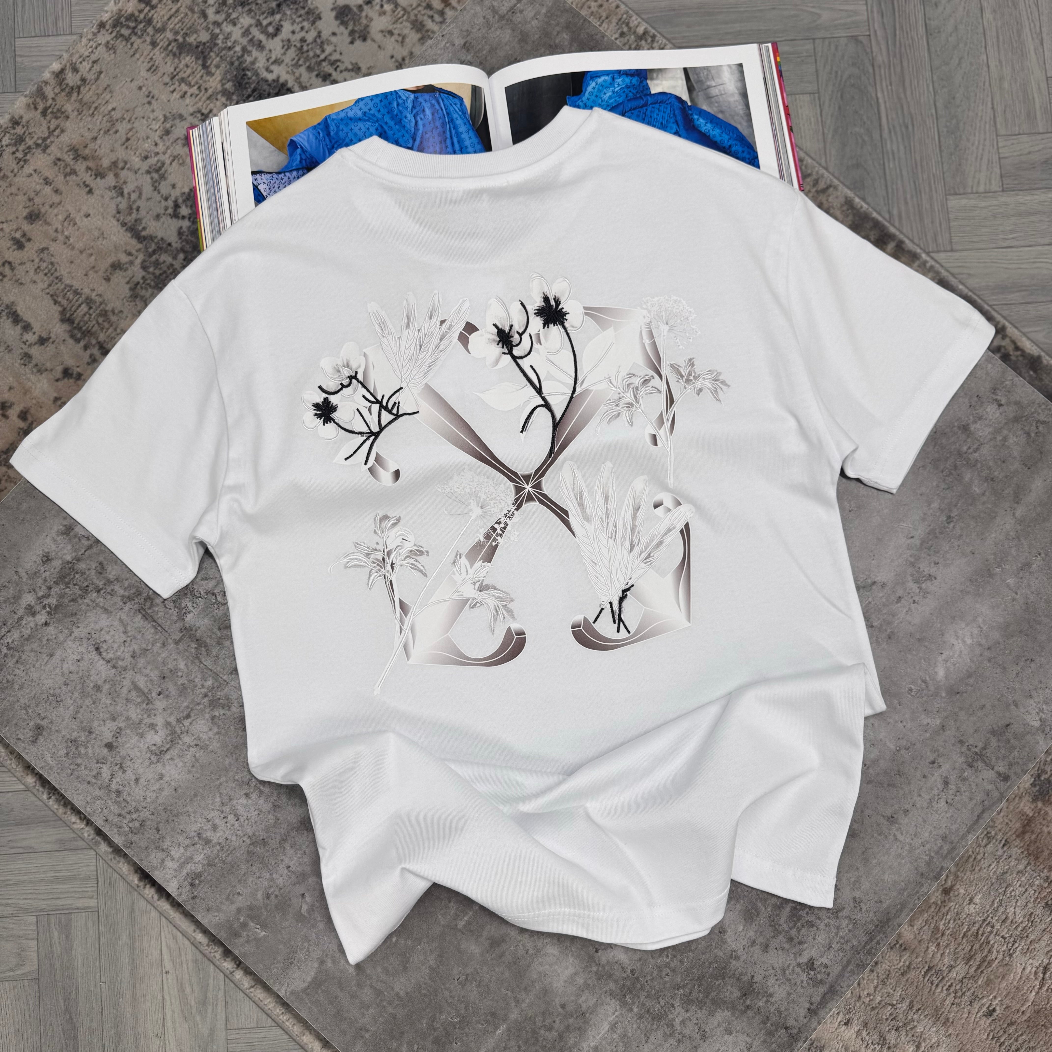 OFF-WHITE FLOWER T-SHIRT - WHITE