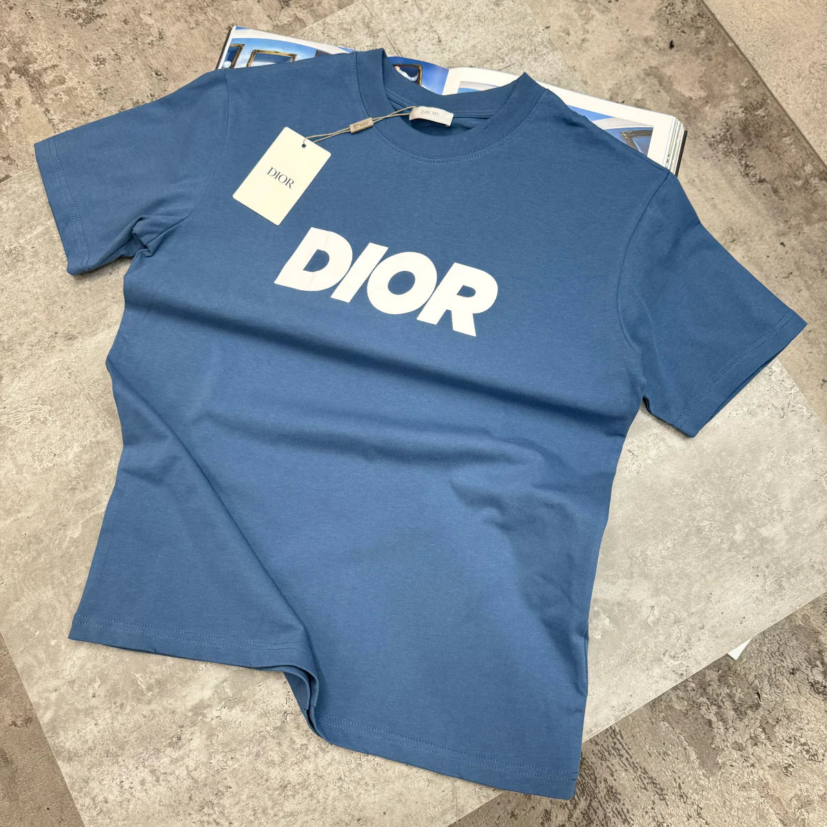 DIOR LOGO T SHIRT - NAVY