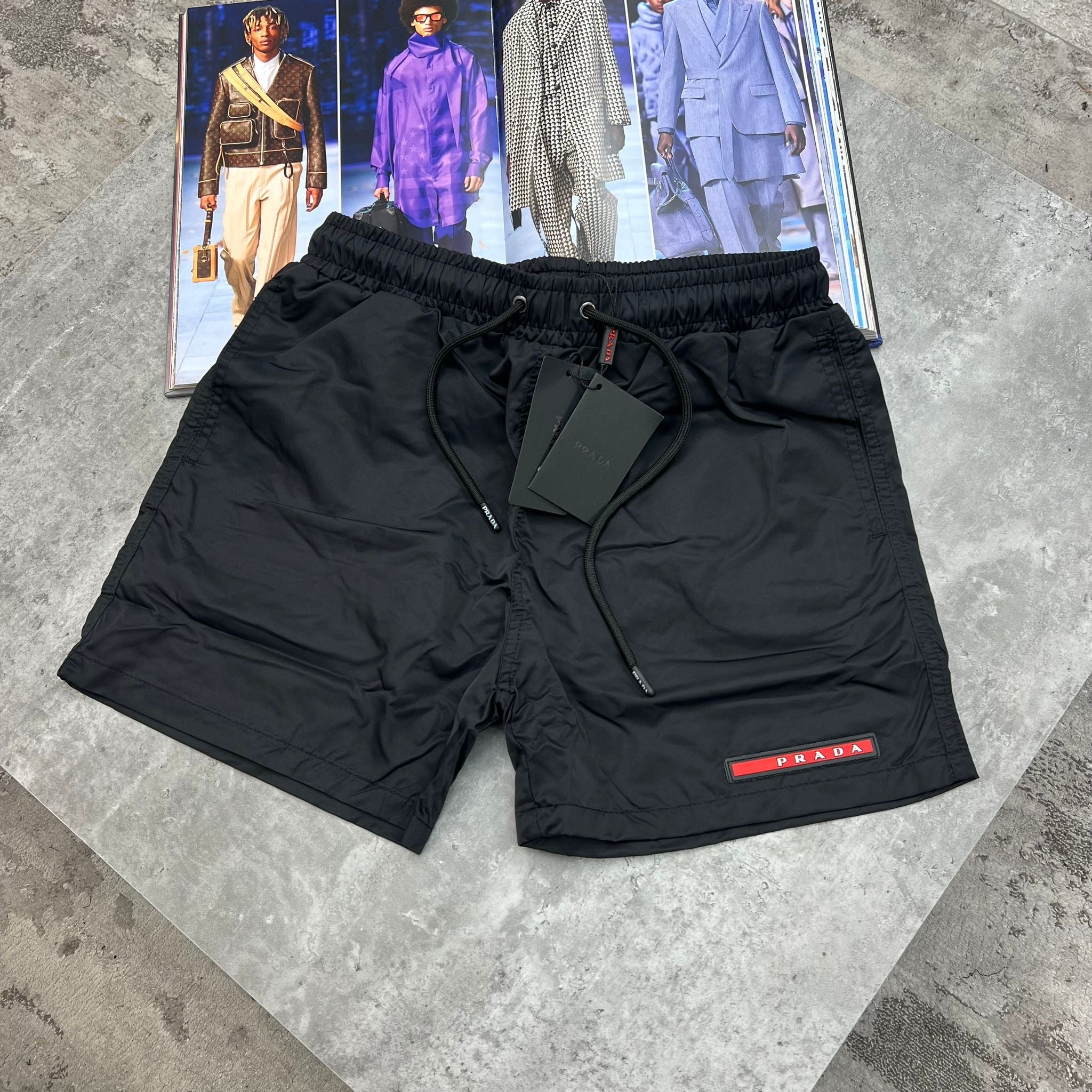 PRADA SWIM SHORTS - BLACK