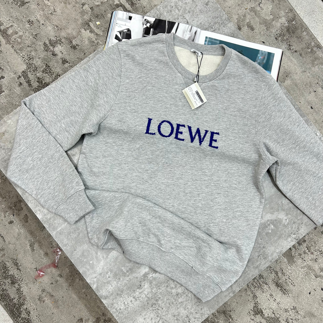 LOEWE CENTRE LOGO JUMPER - GREY