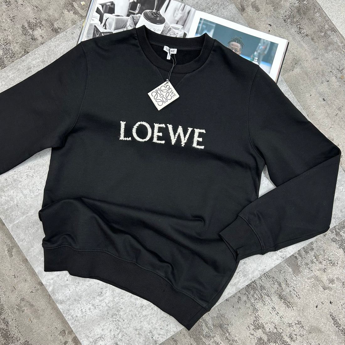 LOEWE CENTRE LOGO JUMPER - BLACK