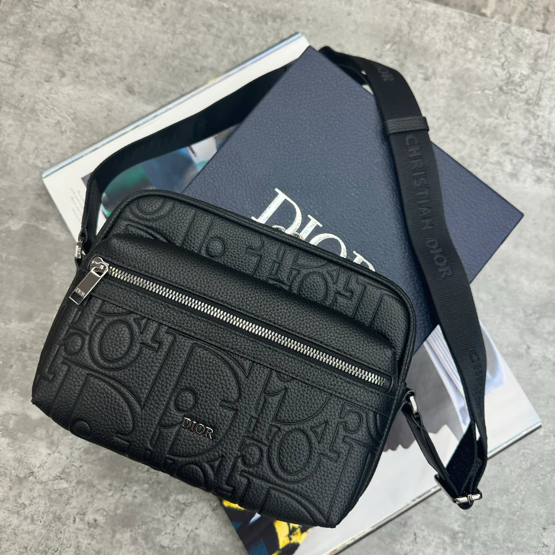 DIOR LEATHER BAG - BLACK