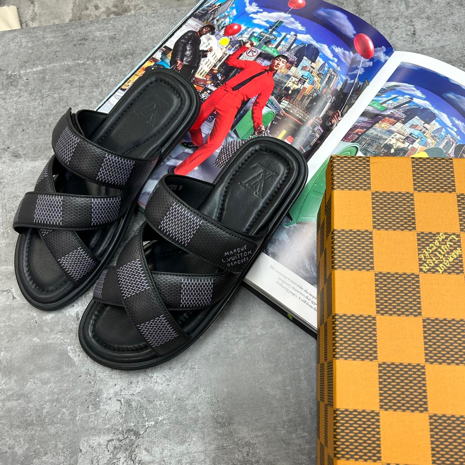 LOUIS VUITTON VENICE MULE SLIDES - DAMIER