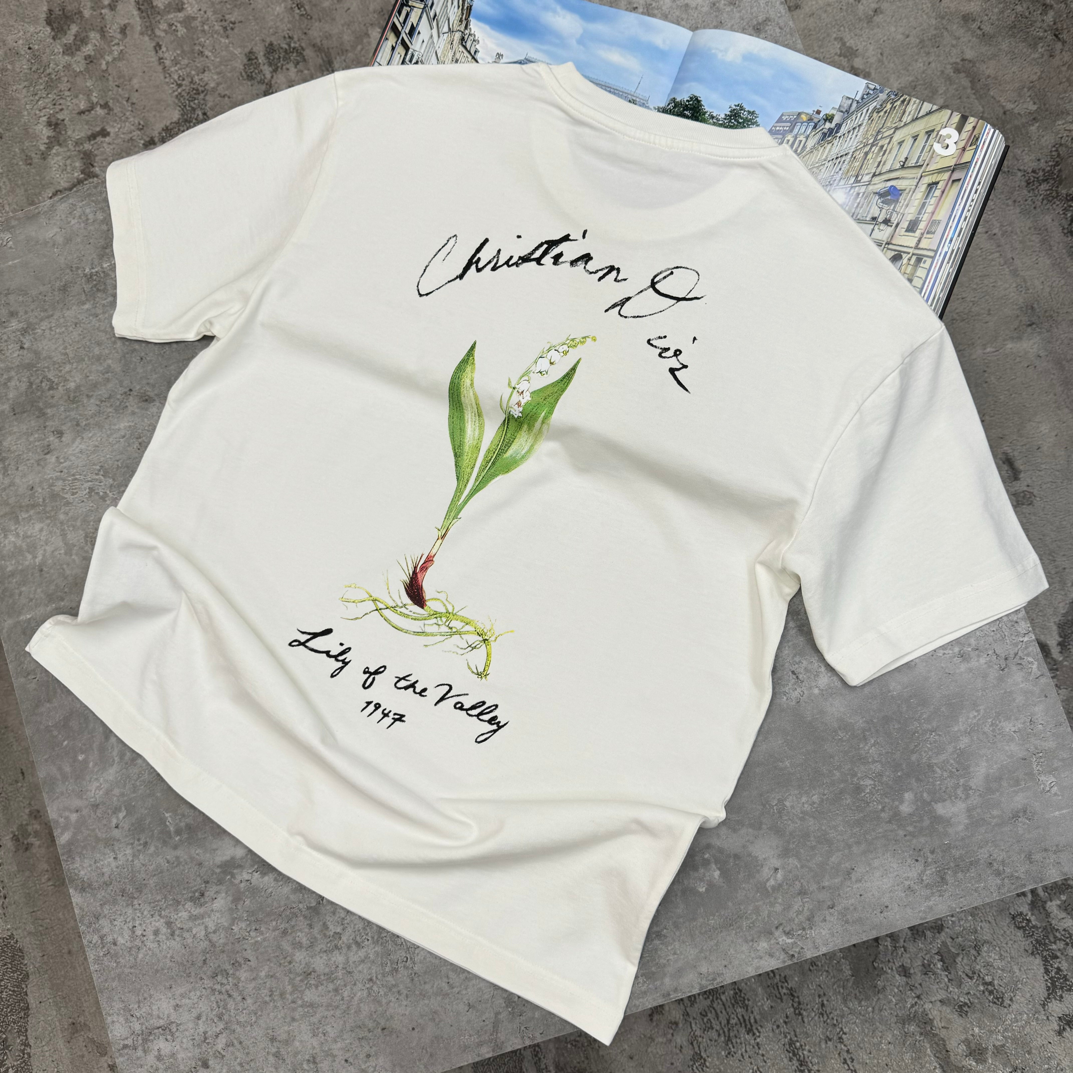 DIOR LILY OF THE VALLEY T SHIRT WHITE Small