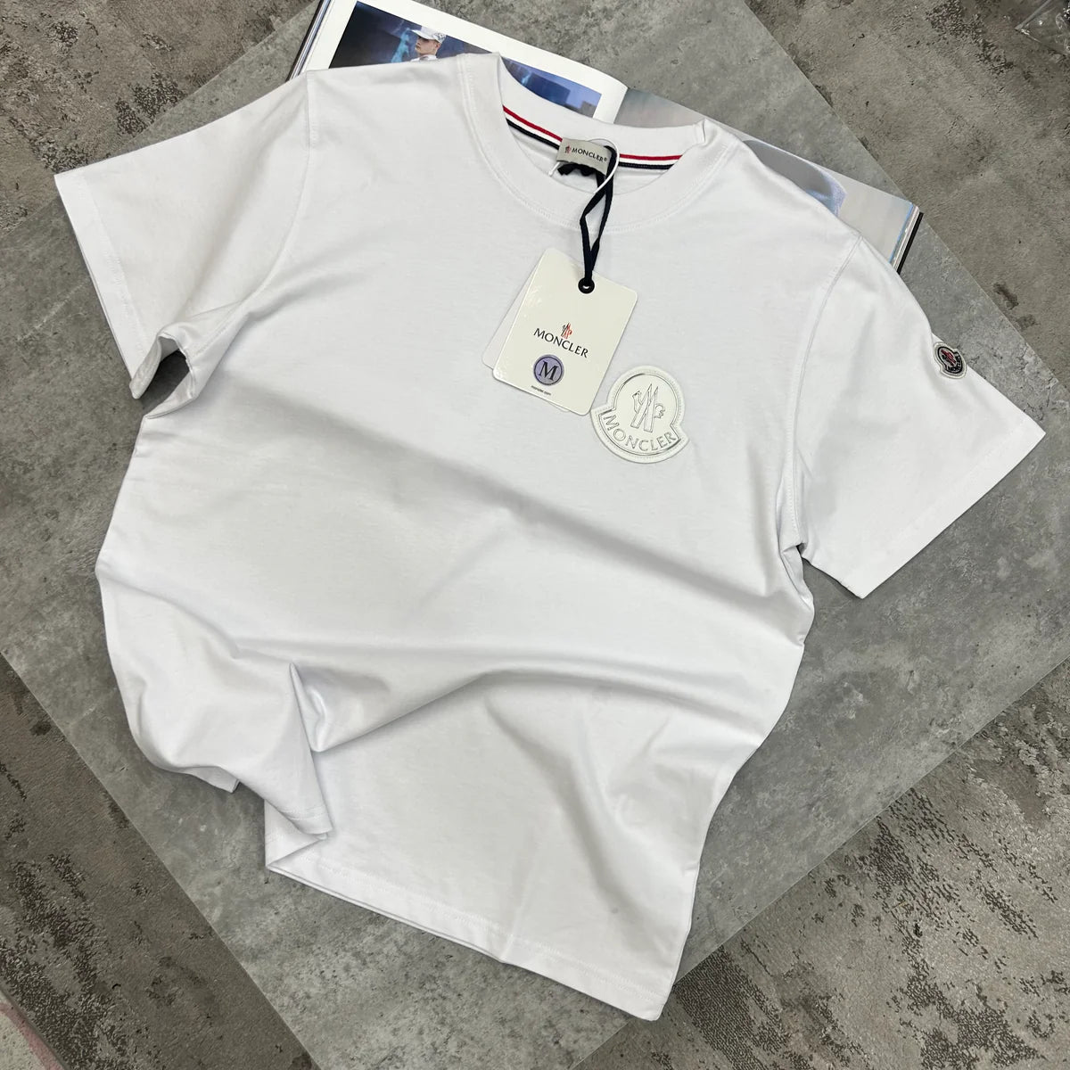 MONCLER BIG LOGO T SHIRT - WHITE