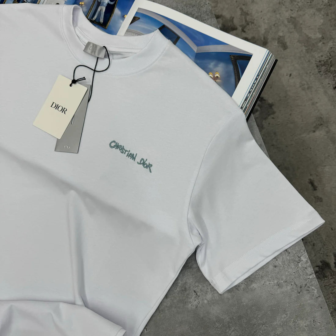 DIOR T SHIRT - WHITE / BLUE