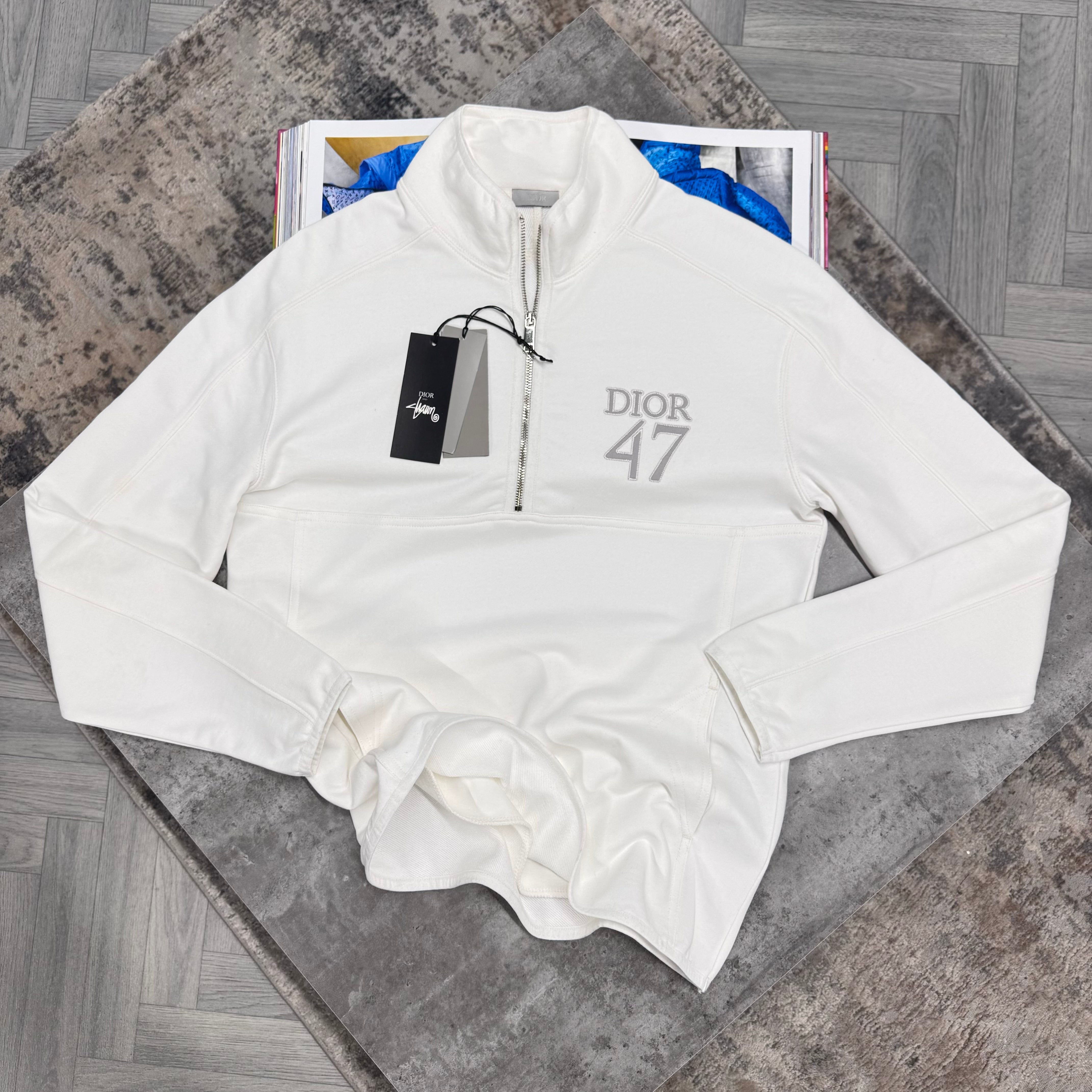 CD 47 HALF ZIP JUMPER - OFF WHITE