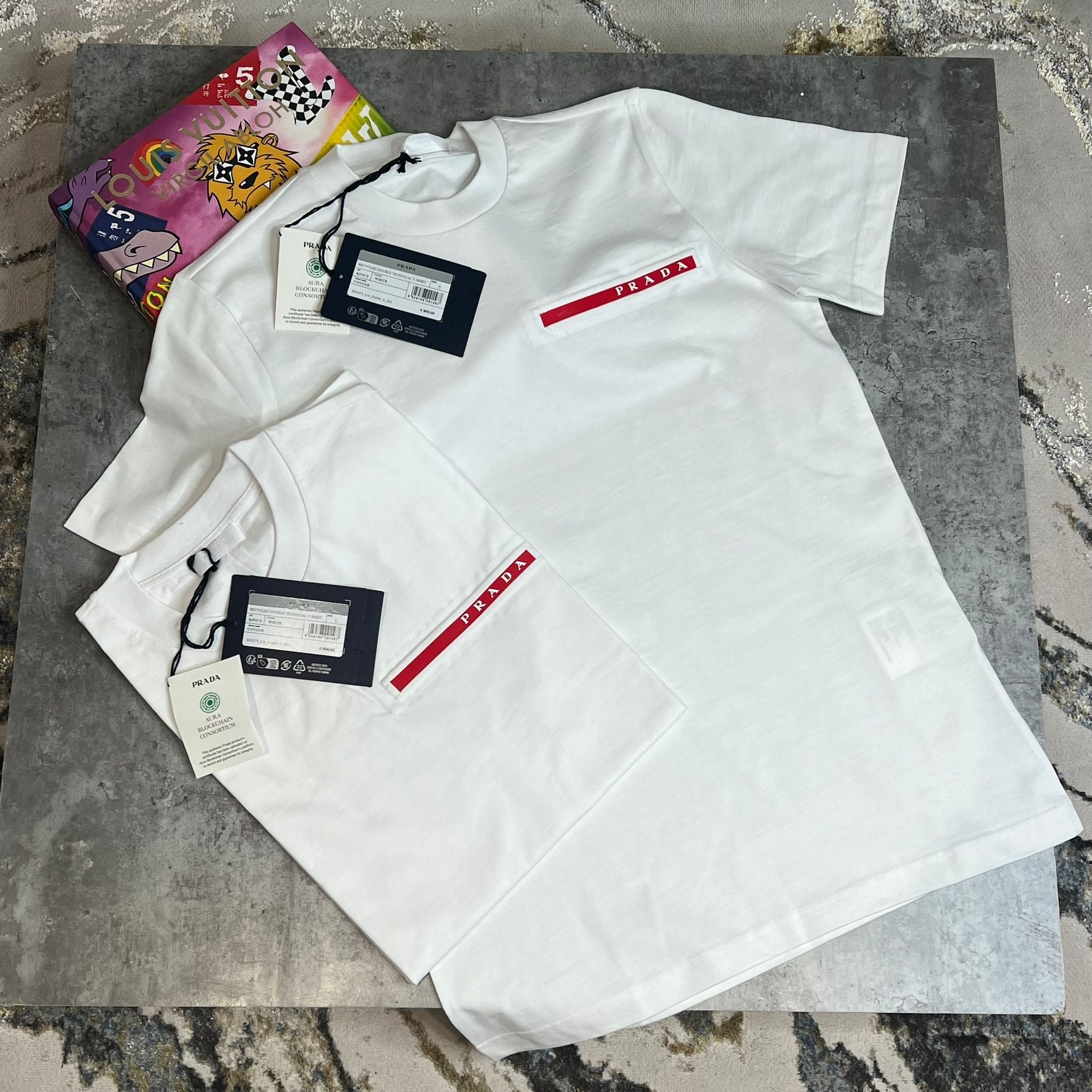 PRADA LOGO T SHIRT - WHITE