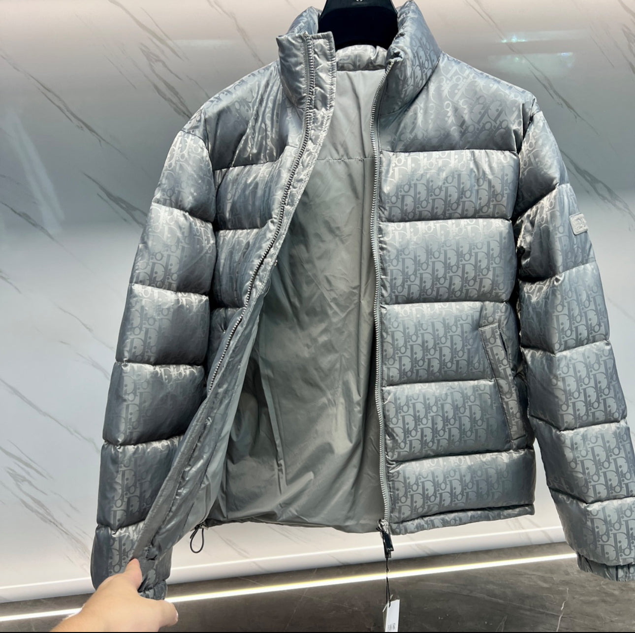 (PRE ORDER) DIOR OBLIQUE COAT - GREY