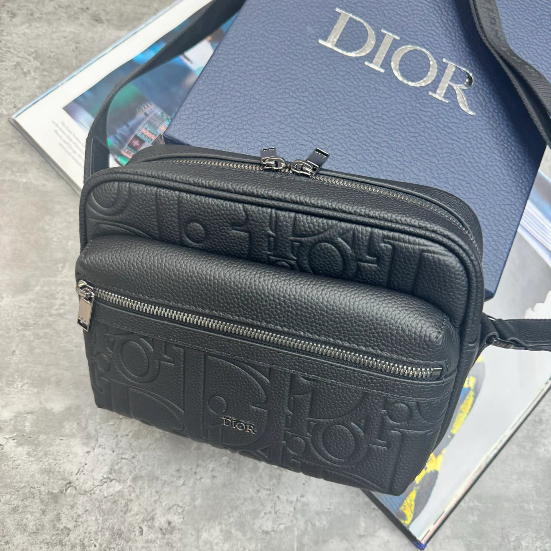 DIOR LEATHER BAG - BLACK