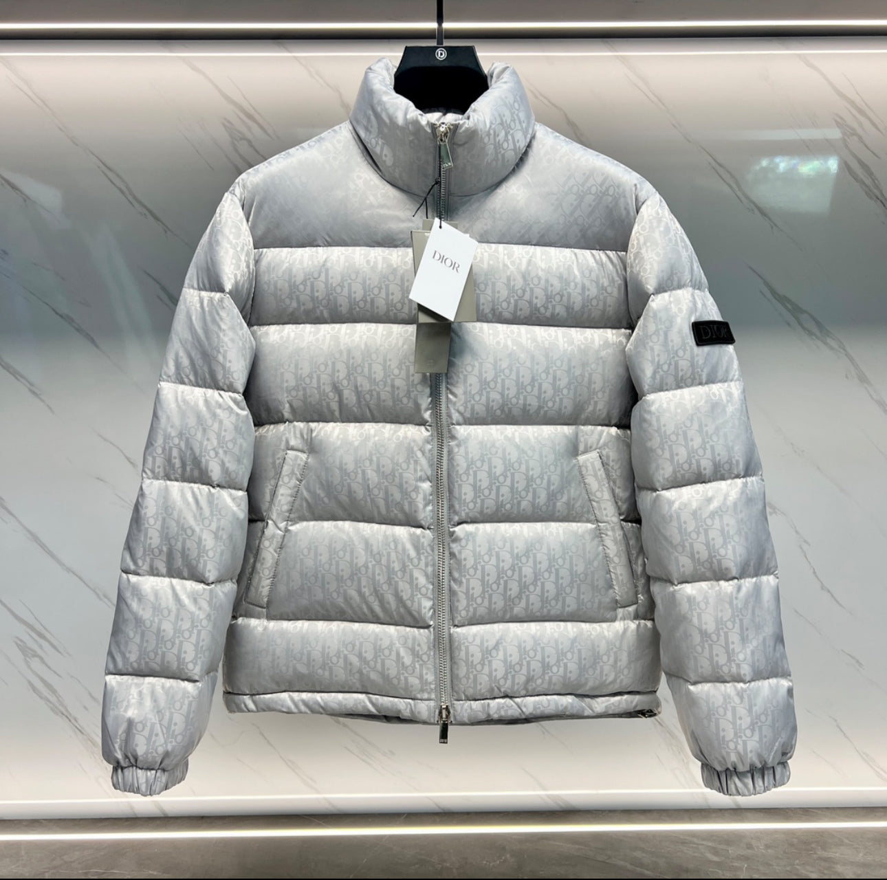 (PRE ORDER) DIOR OBLIQUE COAT - SILVER