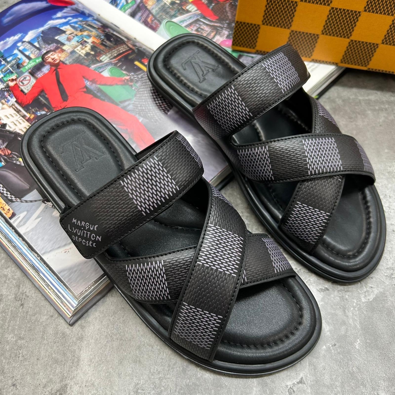 LOUIS VUITTON VENICE MULE SLIDES - DAMIER