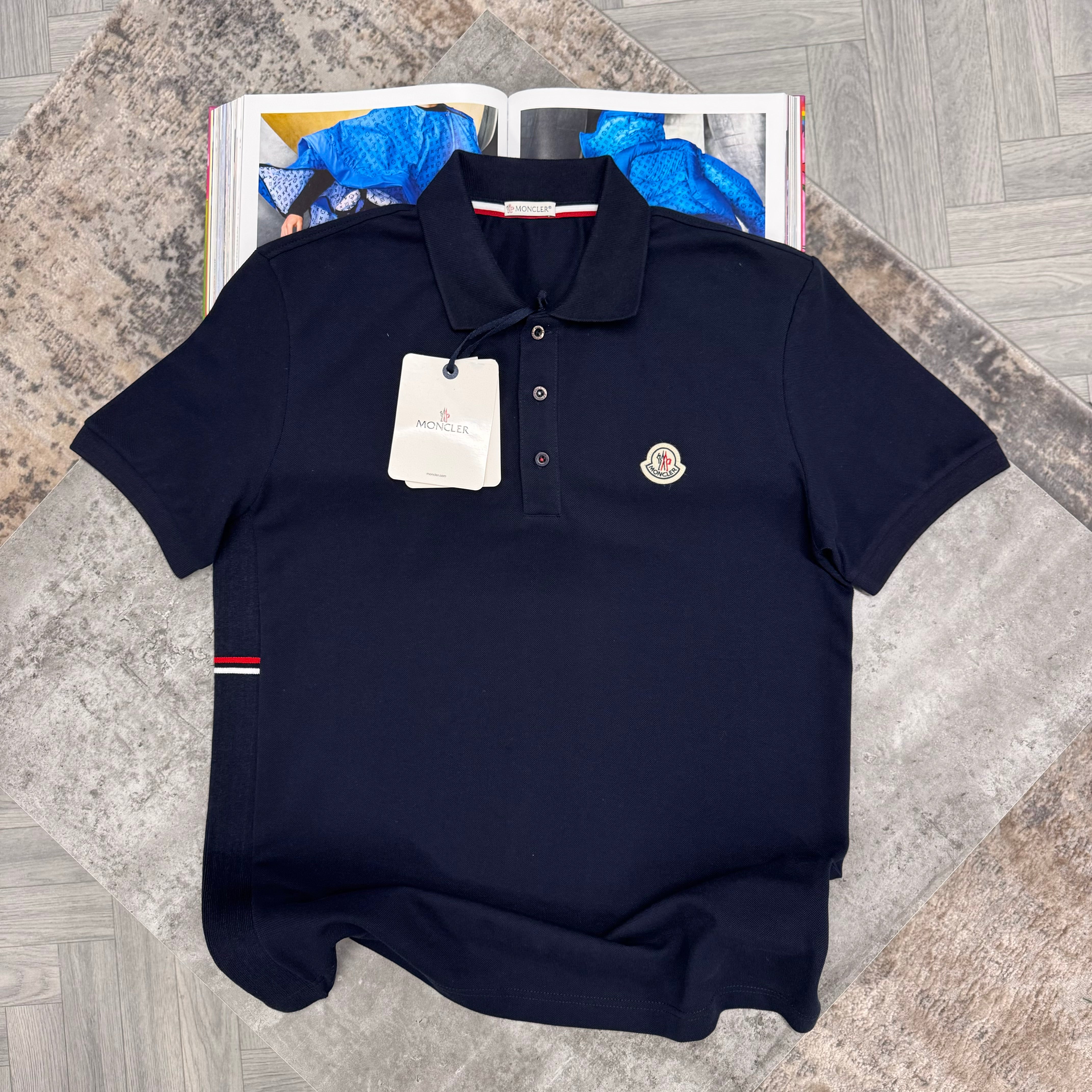 MNCLR STRIPE POLO - NAVY