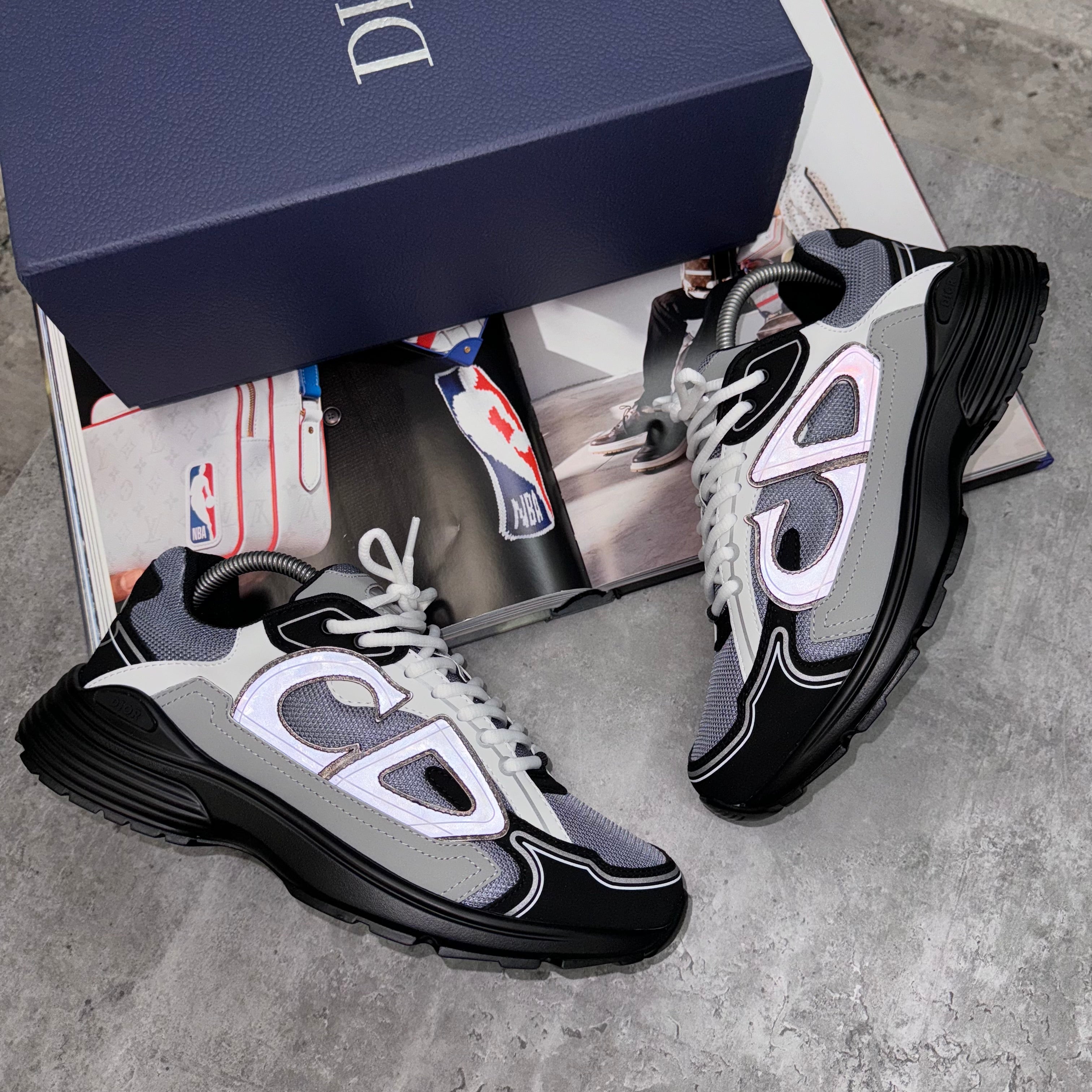 (PRE ORDER) DIOR B30 TRAINERS - GREY / BLACK