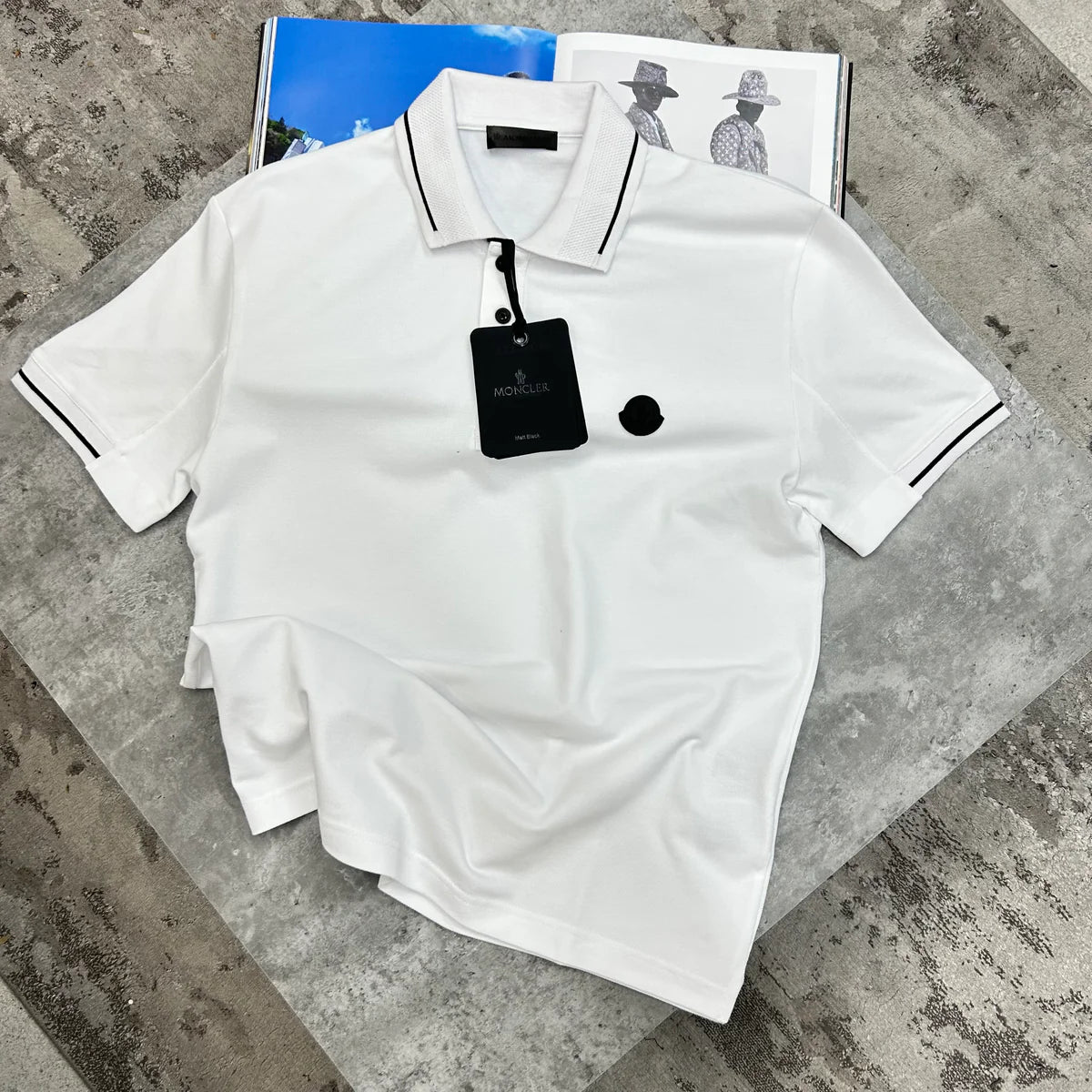 MONCLER BLACK BADGE POLO - WHITE