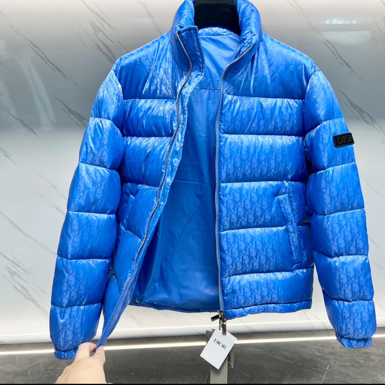 (PRE ORDER) DIOR OBLIQUE COAT - BLUE