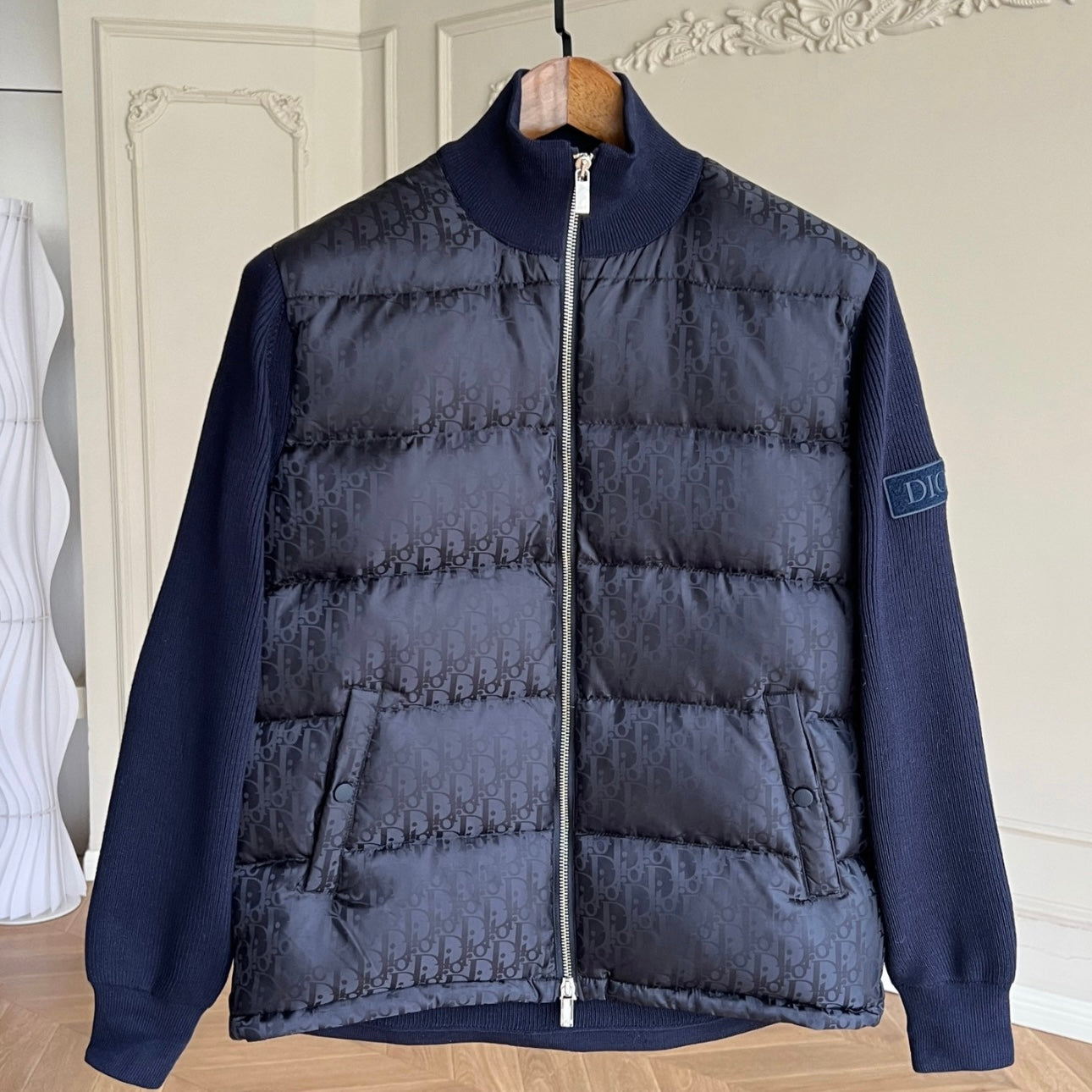 (PRE ORDER) DIOR OBLIQUE FLEECED JACKET - GREY, NAVY & BLACK