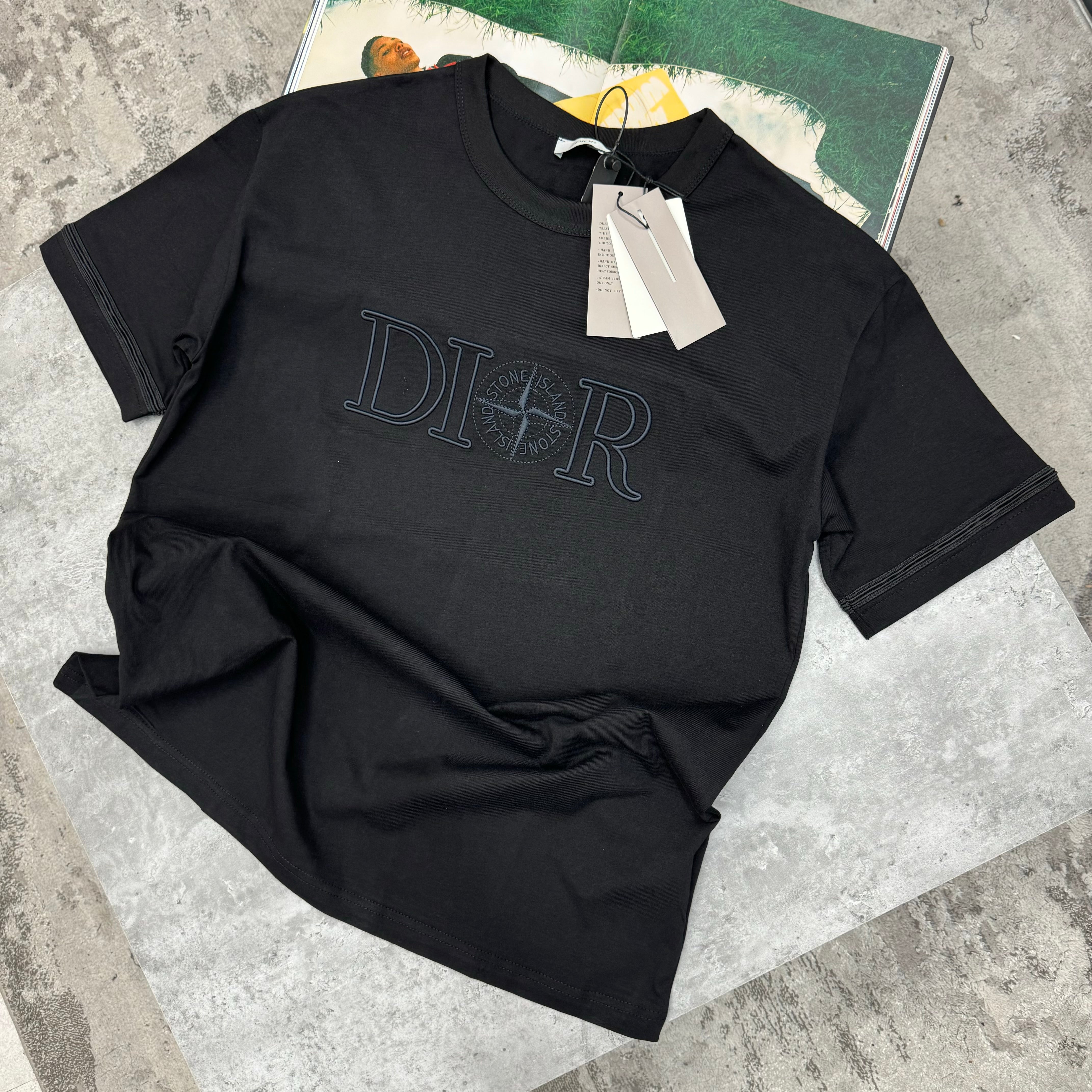 DIOR X STONE ISLAND T SHIRT - BLACK