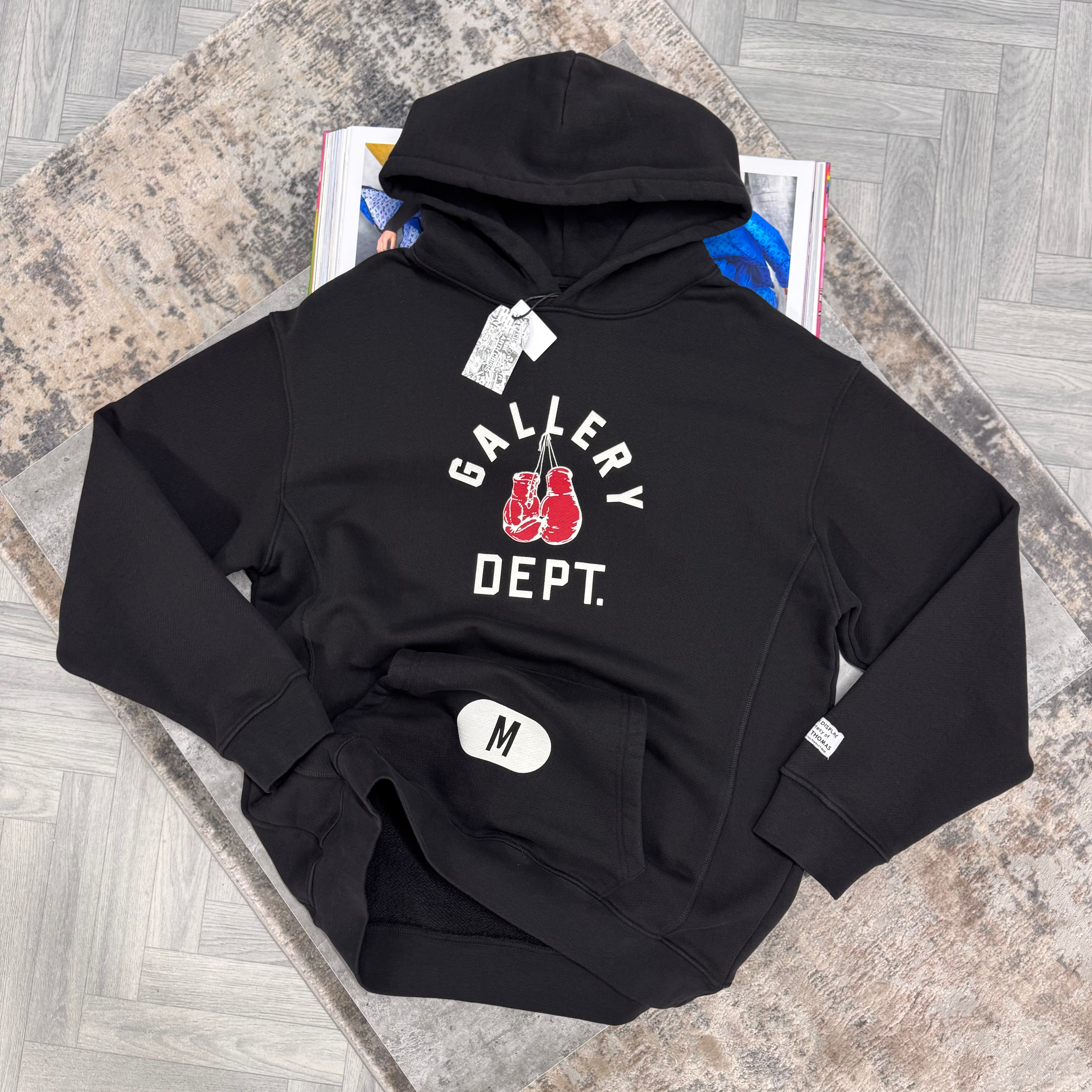 GALLERY D BOXING HOODIE - BLACK