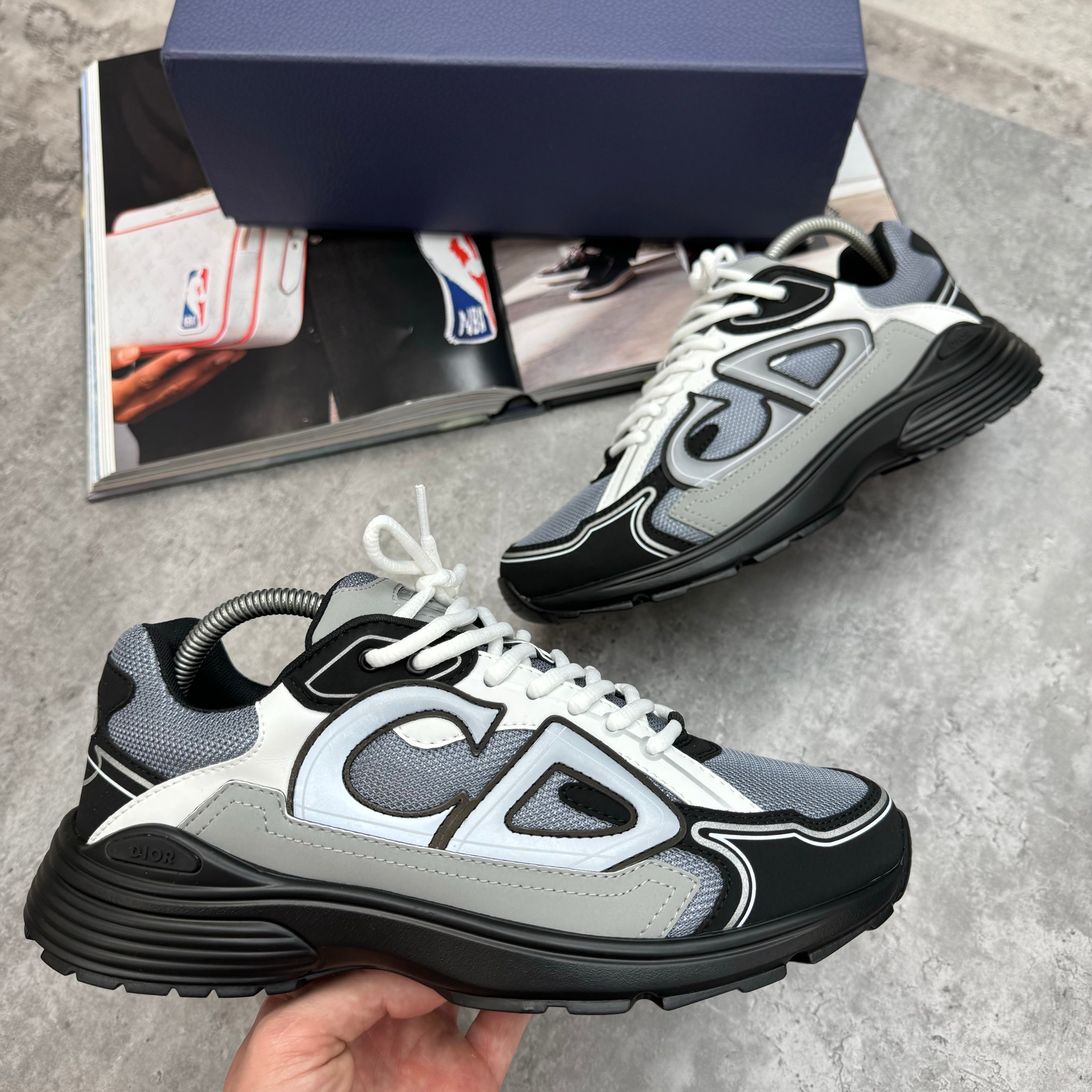 DIOR B30 TRAINERS - BLACK / GREY