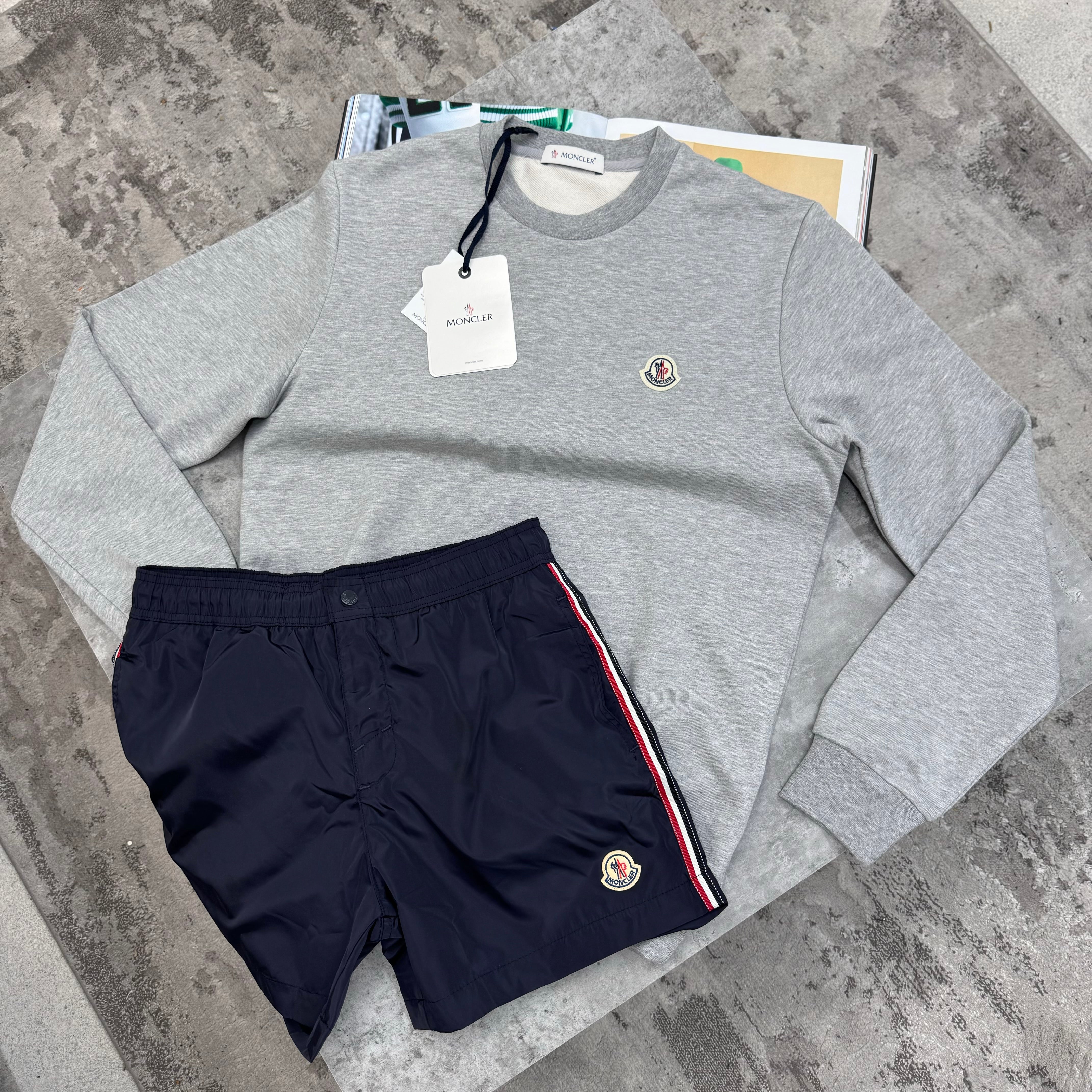 MONCLER CREWNECK JUMPER - GREY