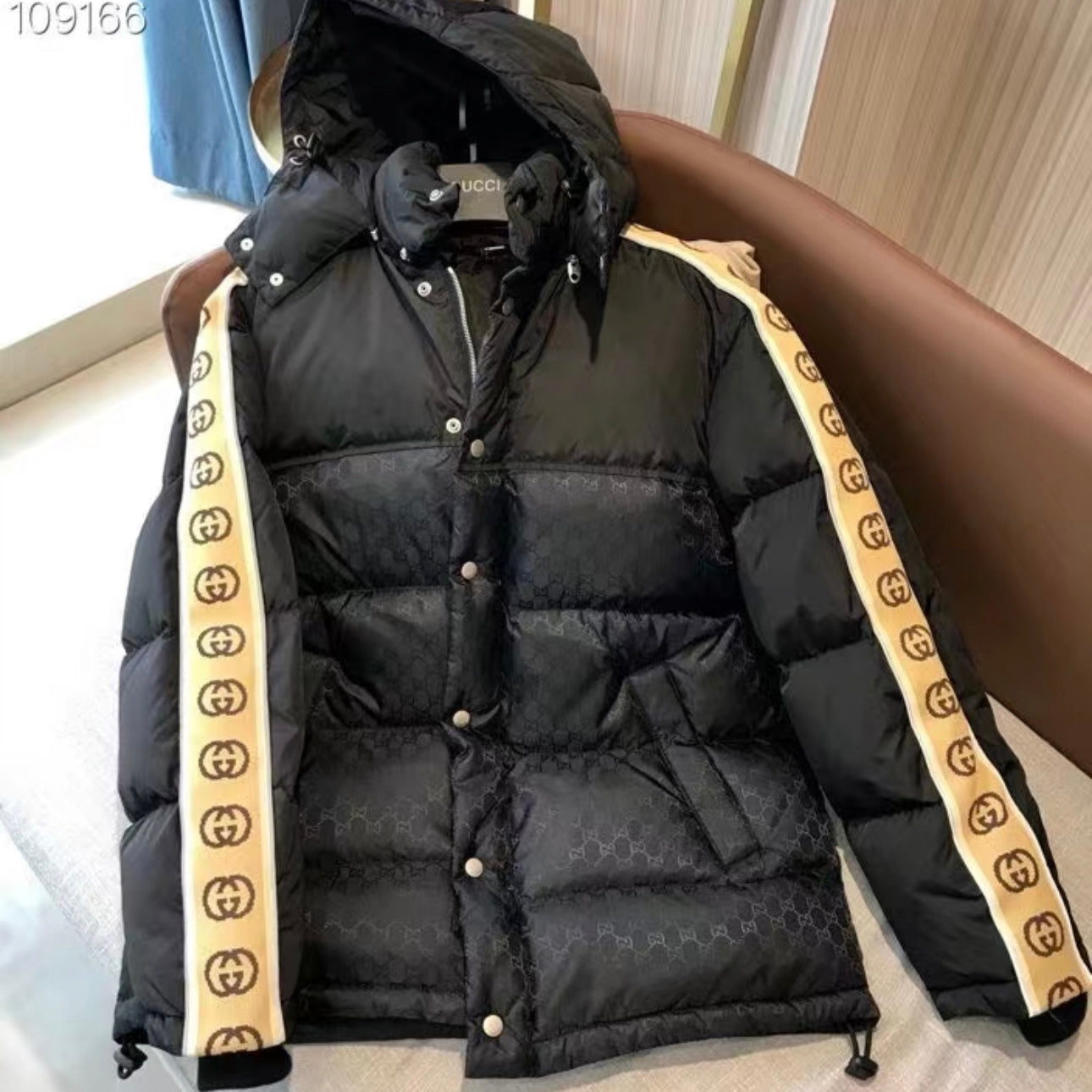 (PRE ORDER) GUCCI PUFFER COAT - BLACK / BROWN