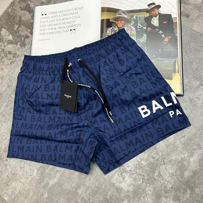 BALMAIN SLIM FIT SWIM SHORTS - NAVY