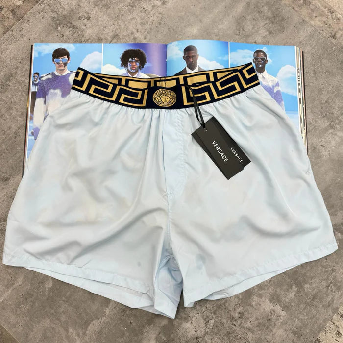 VERSACE SWIM SHORTS - SKY BLUE / BLACK