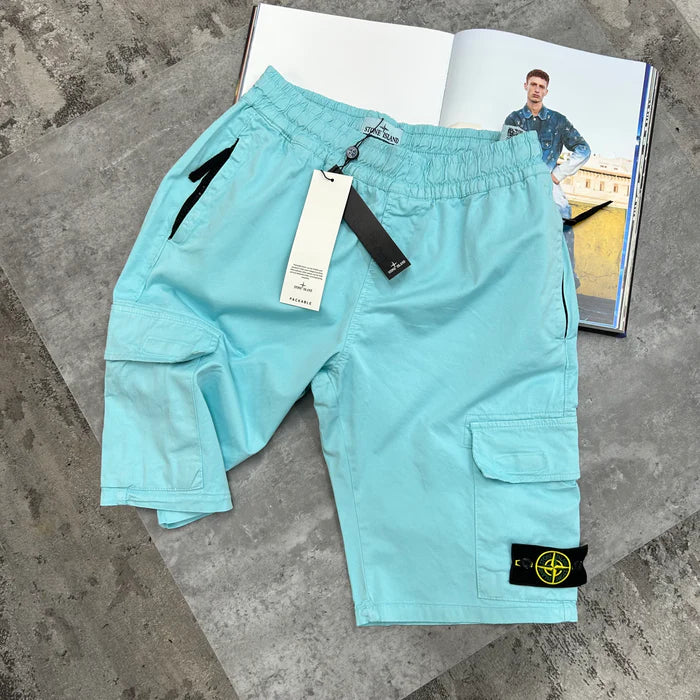 STONE CARGO SHORTS - TEAL