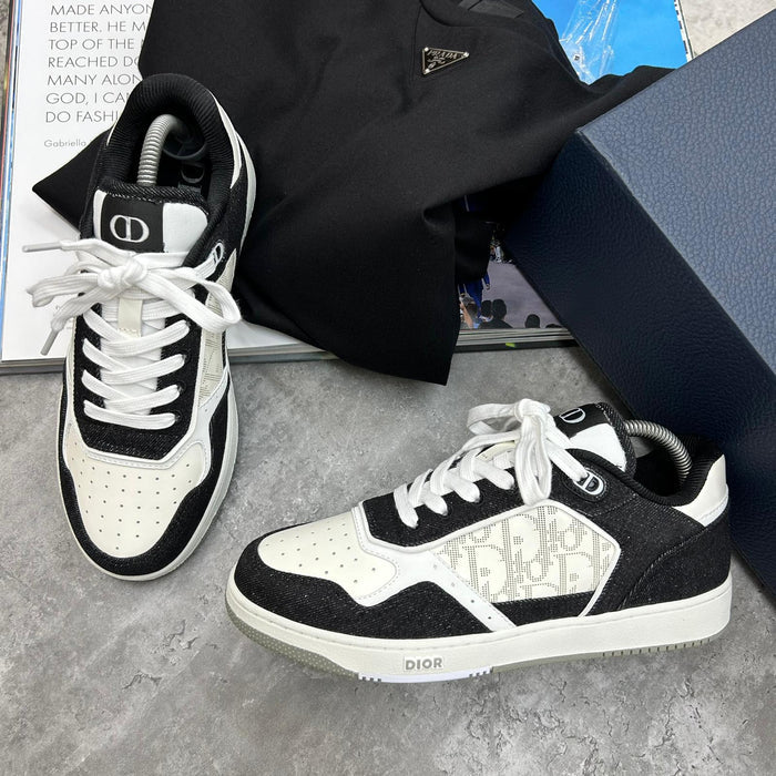 (PRE ORDER) DIOR B27 TRAINERS - BLACK DENIM / WHITE