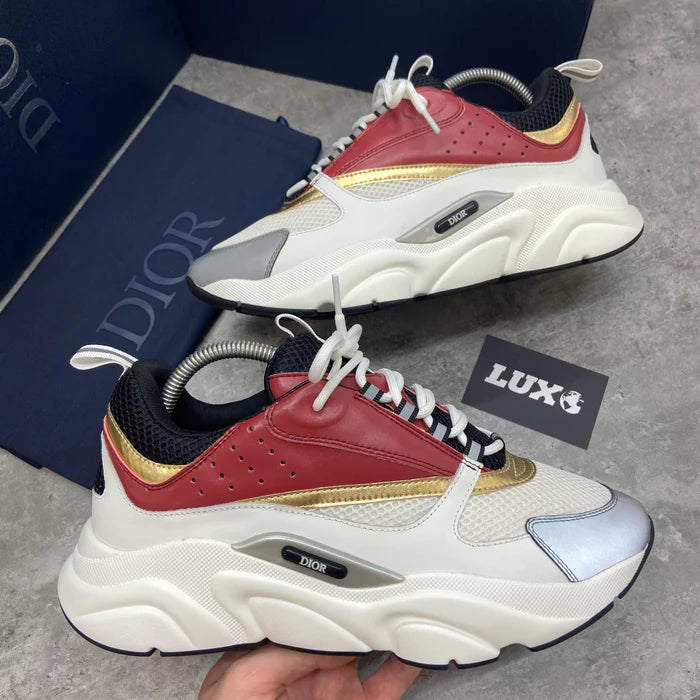 (PRE ORDER) DIOR B22 TRAINERS - MAROON / GOLD