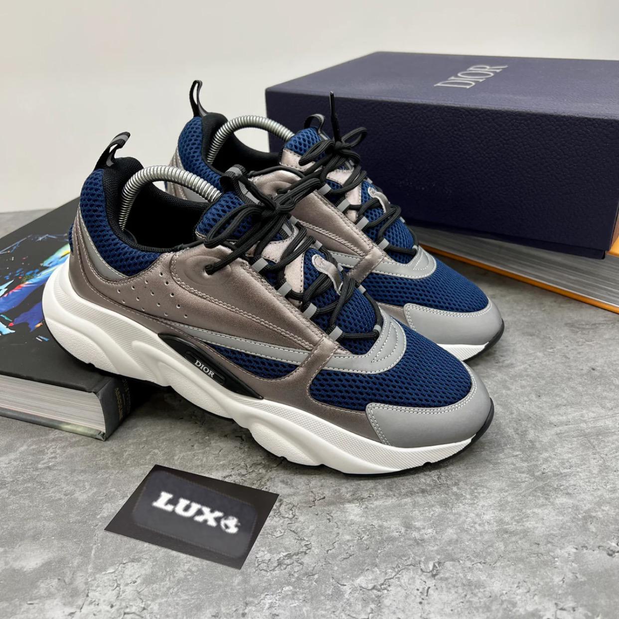 (PRE ORDER) DIOR B22 TRAINERS - SILVER / NAVY