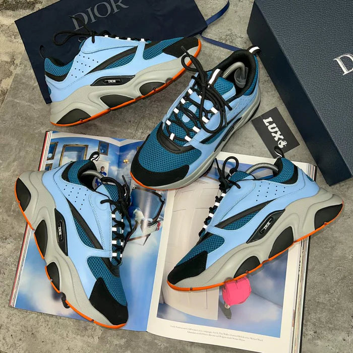 (PRE ORDER) DIOR B22 TRAINERS - BLUE / ORANGE