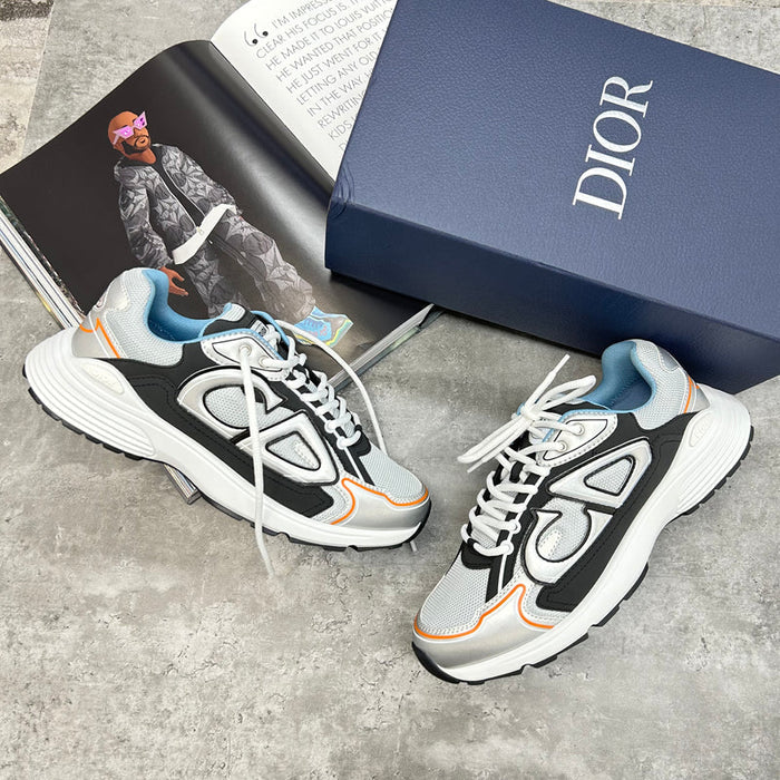 (PRE ORDER) DIOR B30 TRAINERS - SILVER / ORANGE