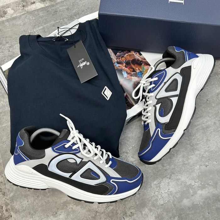 (PRE ORDER) DIOR B30 TRAINERS - BLACK / NAVY