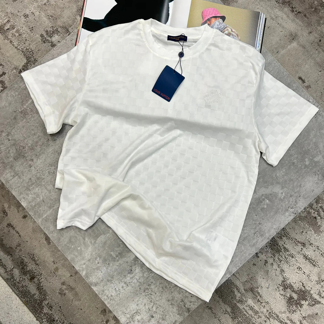 LOUIS VUITTON CHEQUERED TSHIRT - WHITE