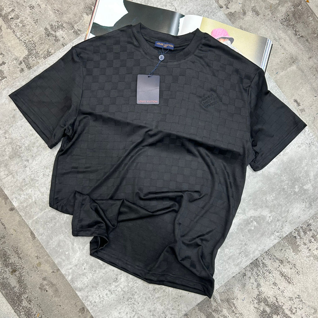 LOUIS VUITTON CHEQUERED TSHIRT - BLACK