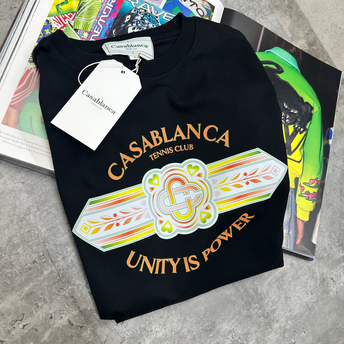 CASABLANCA UNITY T-SHIRT - BLACK