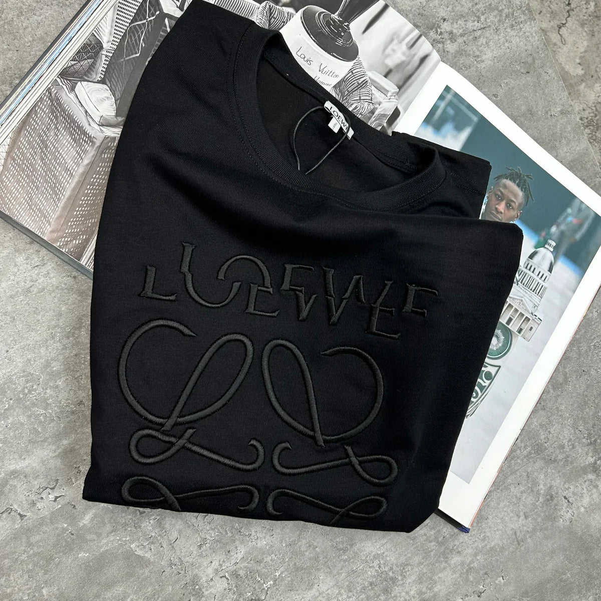 LOEWE BIG OFF LOGO T SHIRT - BLACK