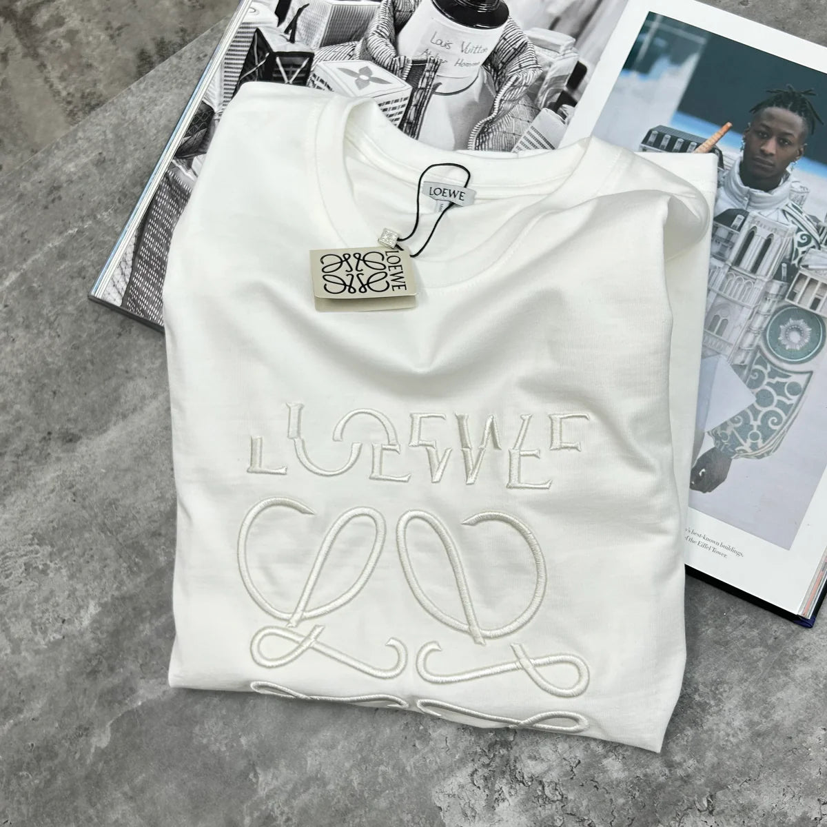 LOEWE BIG OFF LOGO T SHIRT - WHITE