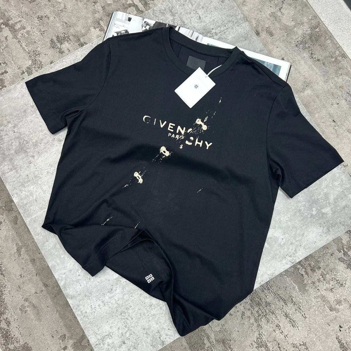 GIVENCHY SPLATTER T SHIRT - BLACK