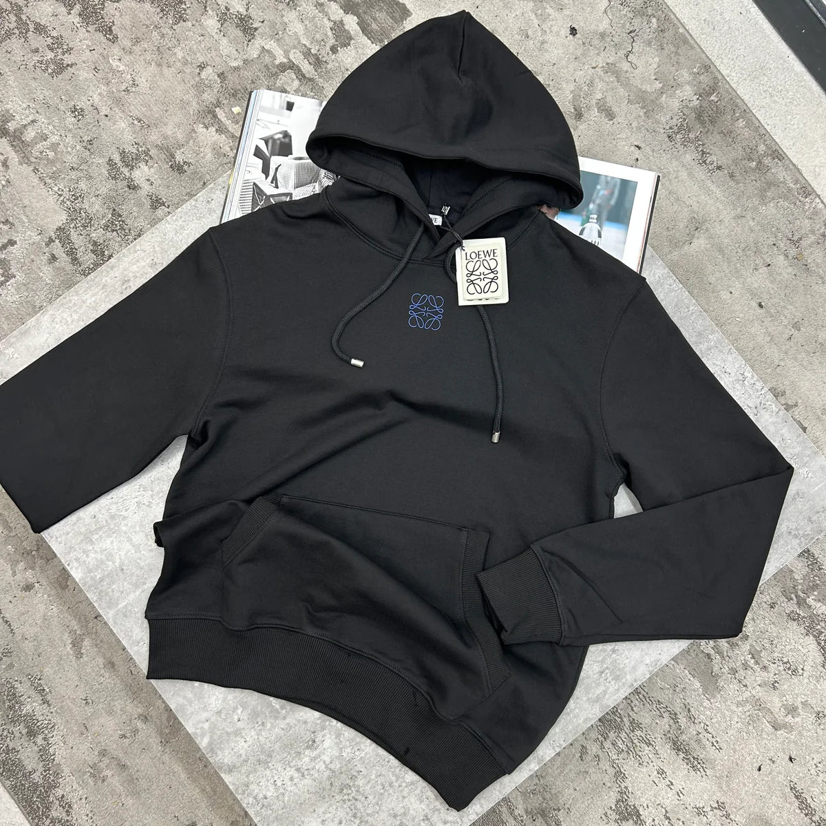 LOEWE SMALL LOGO HOODIE - BLACK