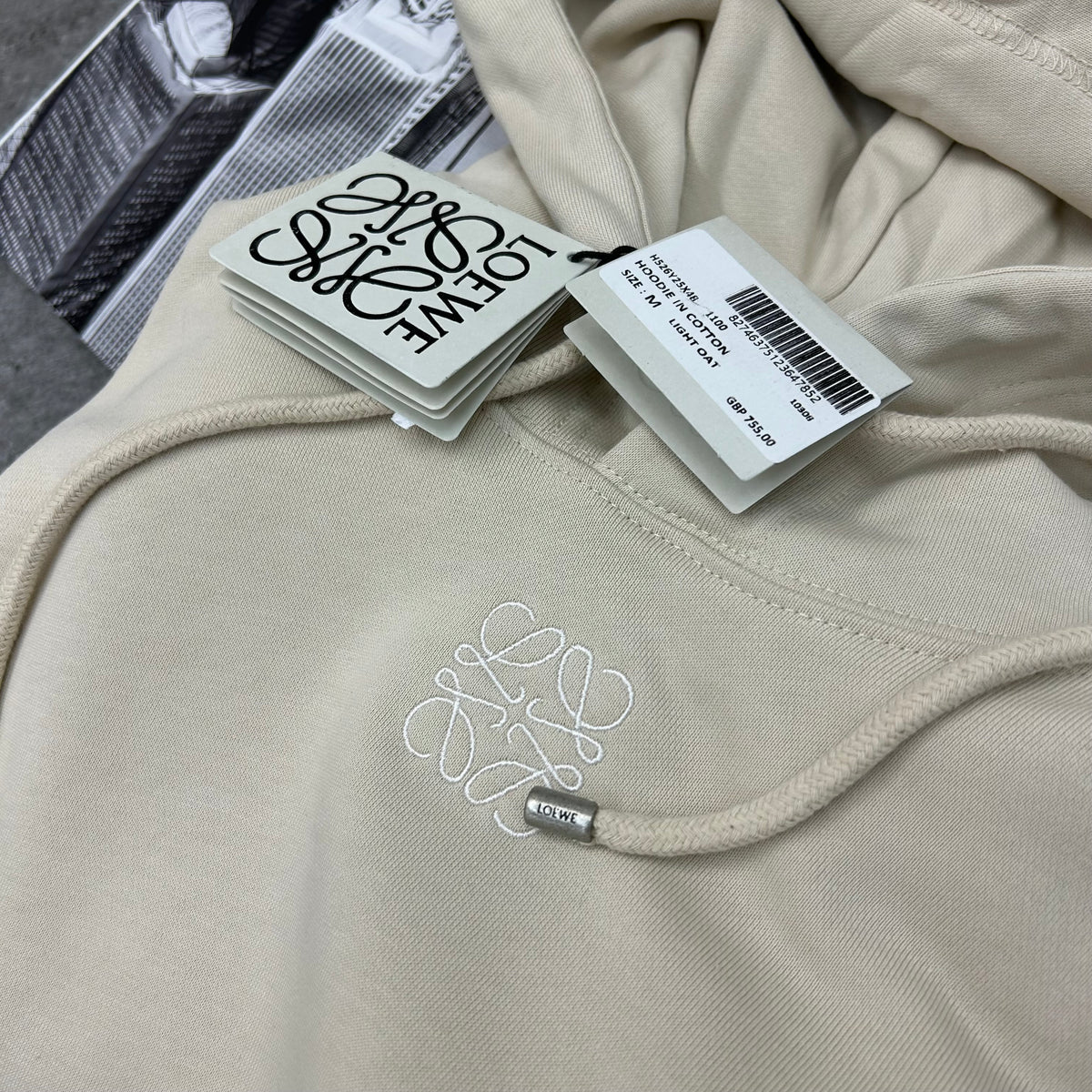 LOEWE SMALL LOGO HOODIE - CREAM