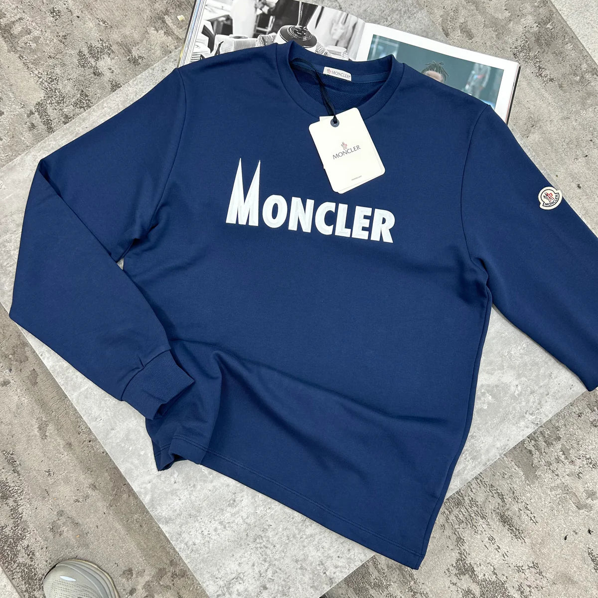 MONCLER JUMPER - NAVY / WHITE