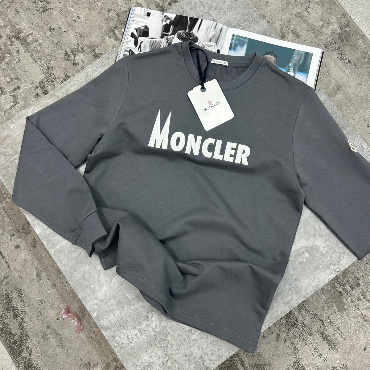 MONCLER JUMPER - CHARCOAL / WHITE