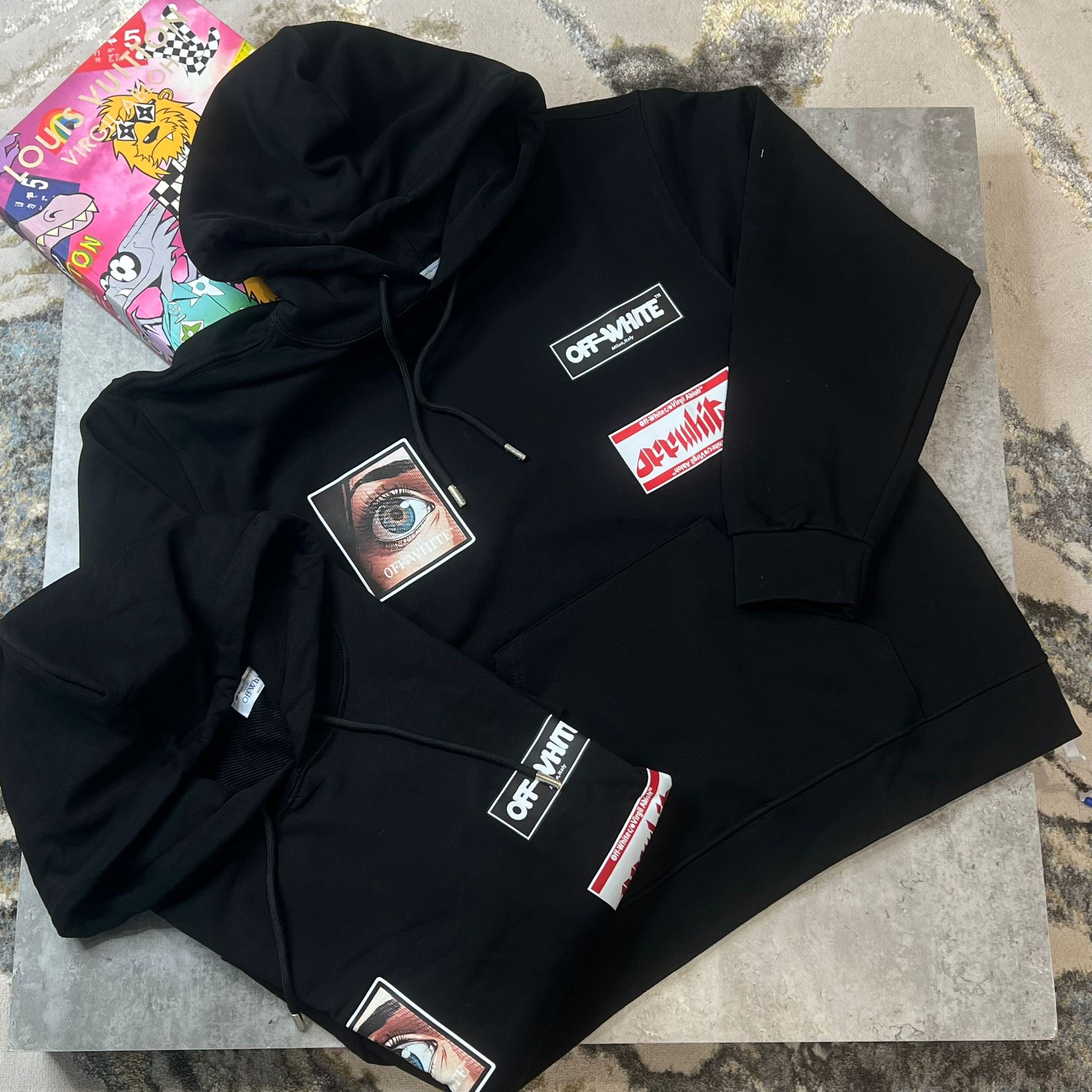 OFF WHITE EYE HOODIE - BLACK