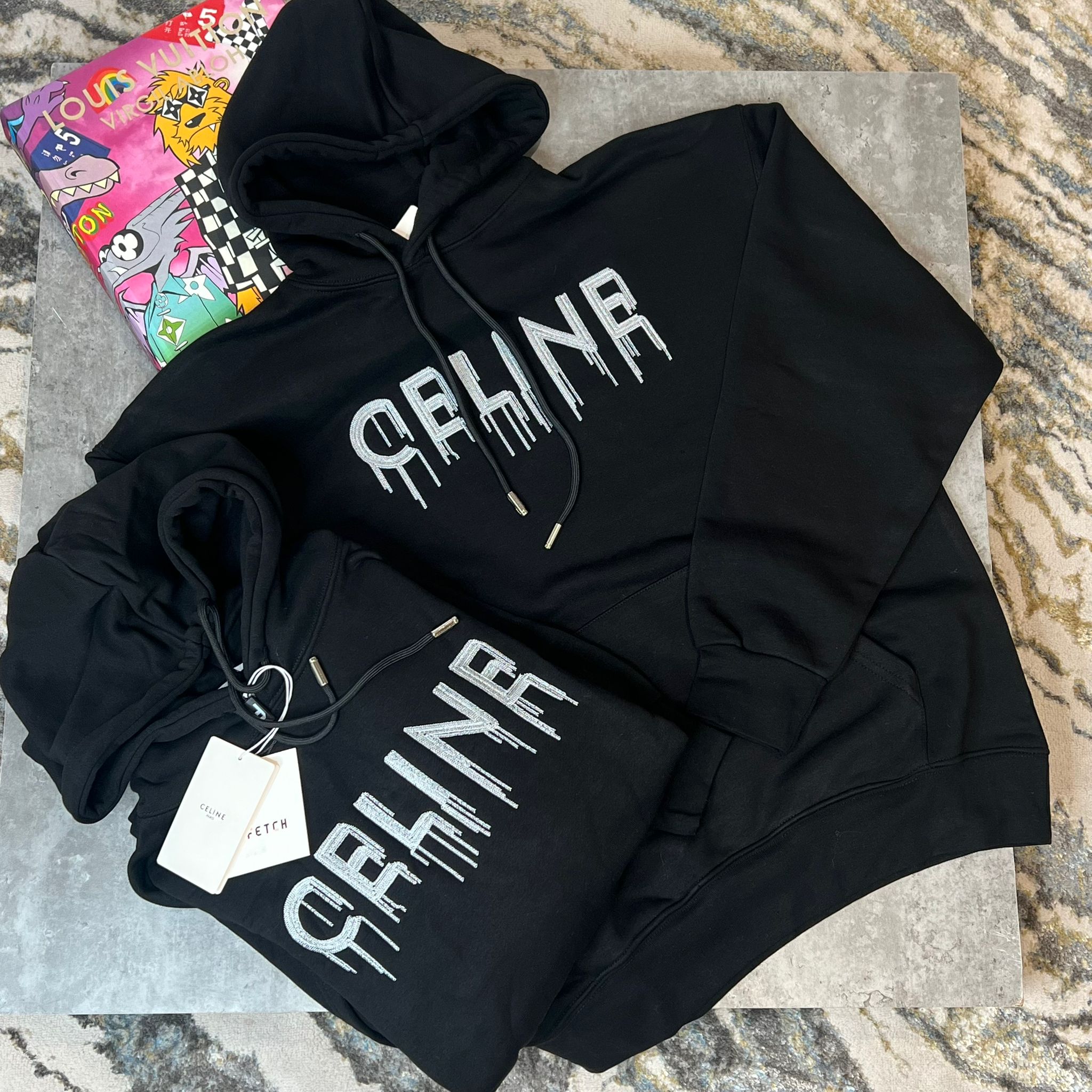 CELINE DRIP HOODIE - BLACK