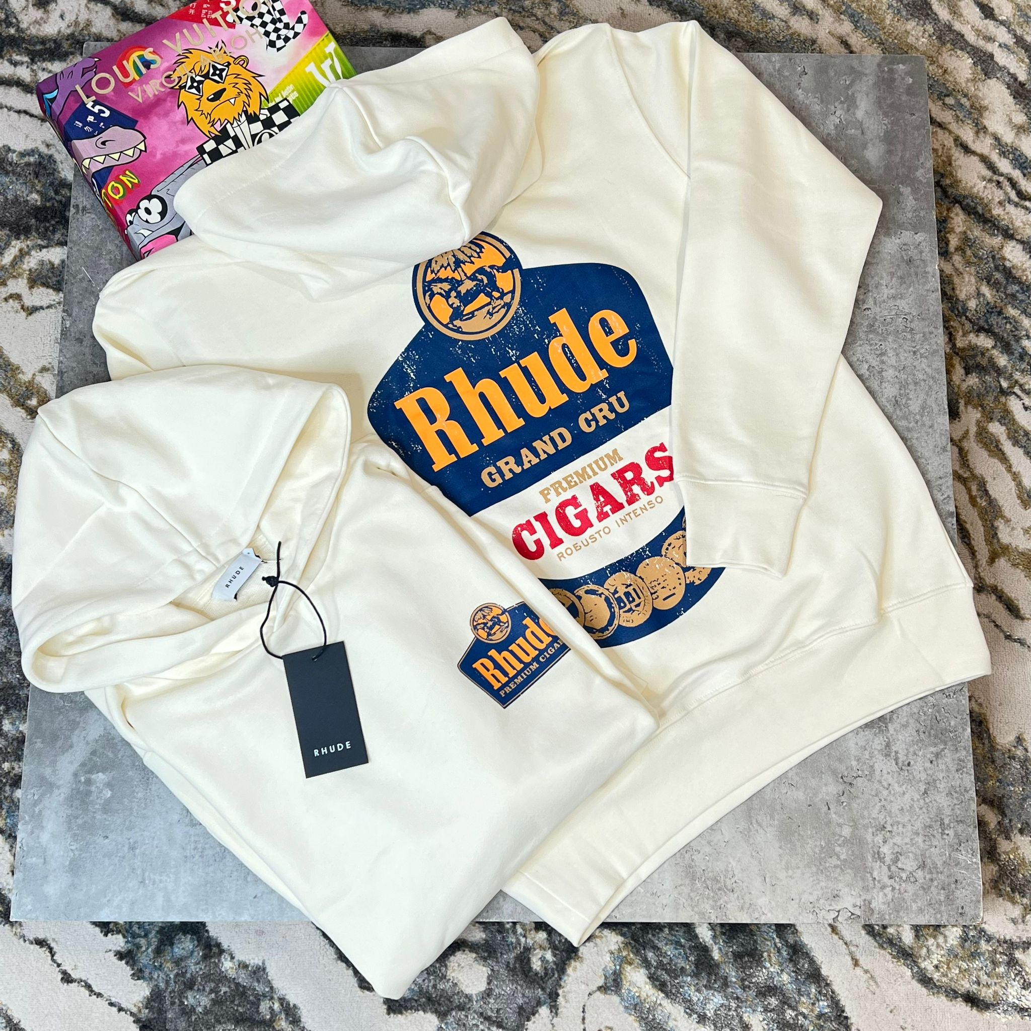 RHUDE CIGARS HOODIE - CREAM