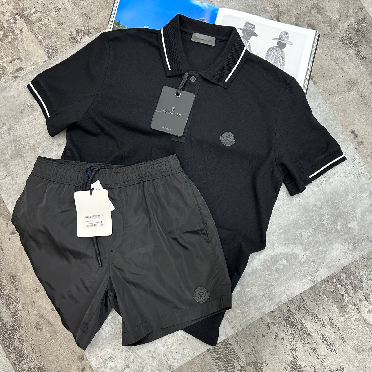 MONCLER BLACK BADGE POLO - BLACK